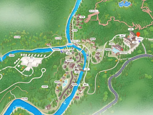 新昌结合景区手绘地图智慧导览和720全景技术，可以让景区更加“动”起来，为游客提供更加身临其境的导览体验。